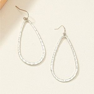 Silver Water drop dangle statement earrings minimalist